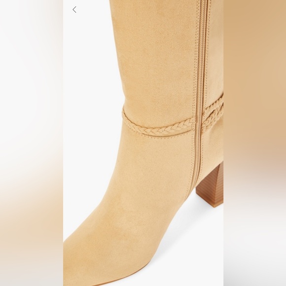NWOB JustFab Tan Faux Suede Boots Size 10 - Picture 5 of 14